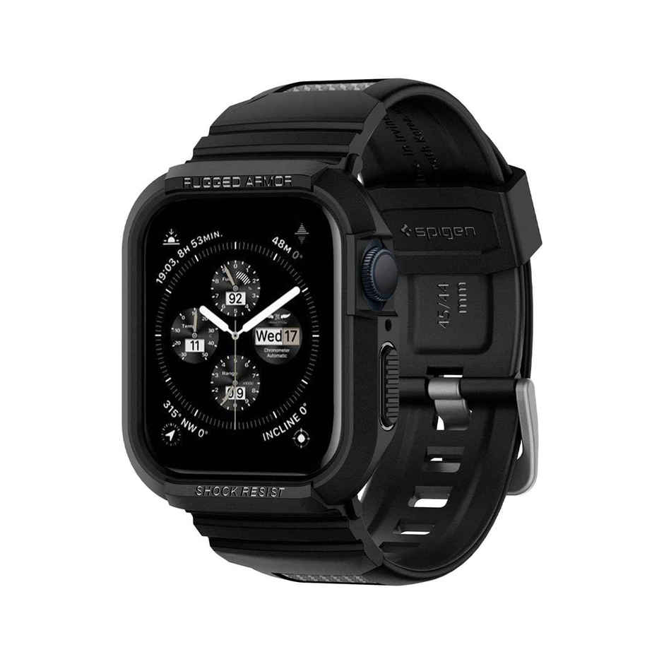 Spigen Apple Watch 9/8/7 (45mm) / SE (2nd/1st Gen)/6/5/4 (44mm) Case Rugged Armor Pro Black