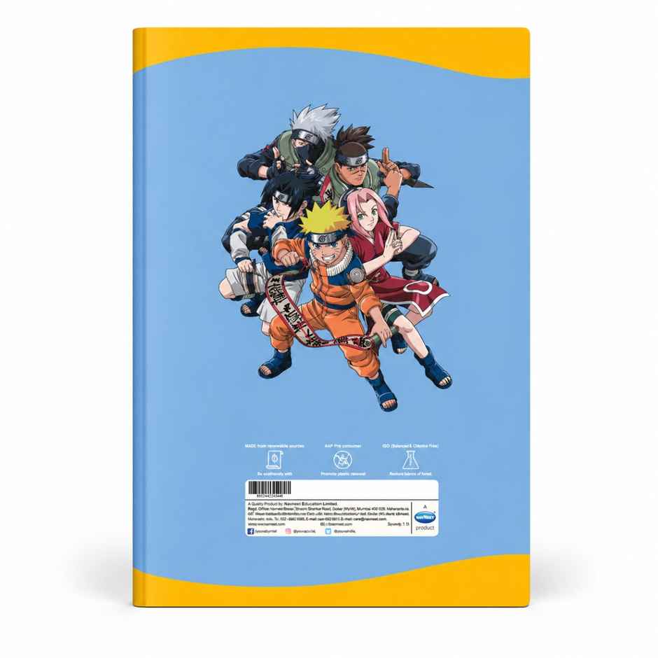 Youva by Navneet Naruto Long Notebook | 19 x 31 cm | Unruled | 160 Pages