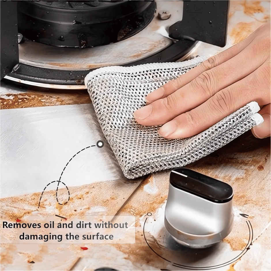 Zulaxy Non-Scratch & Steel Dish Scrubber Cloth - For Utensils & Multipurpose Cleaning