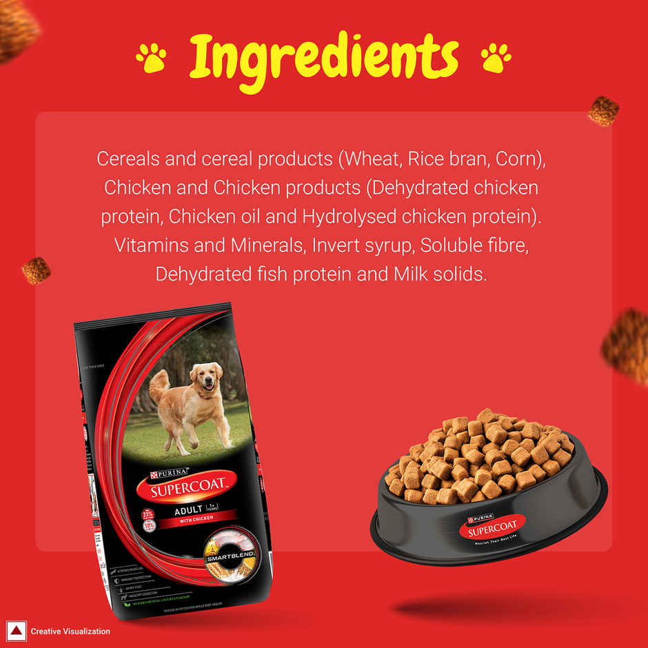 PURINA SUPERCOAT Adult | 1+ Years | Dry Dog Food with Chicken