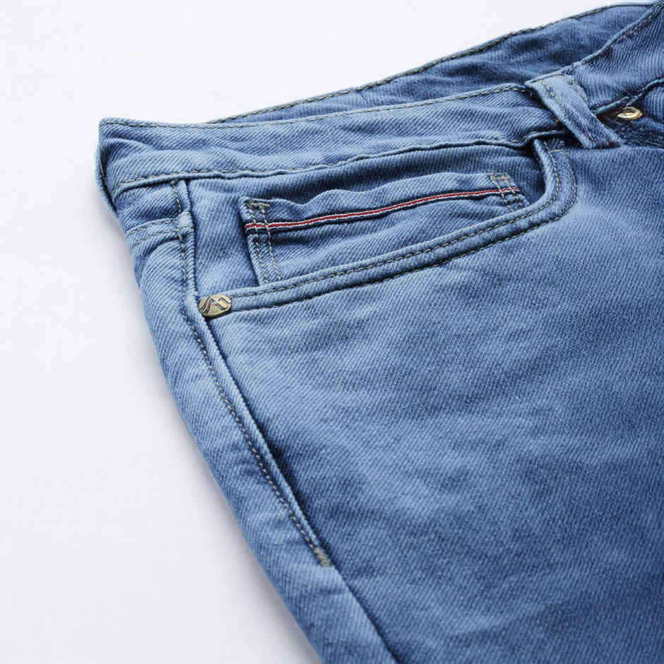 The Indian Garage Co Men's G-131 Dad Fit Solid Casual Jeans | Light Blue | 28