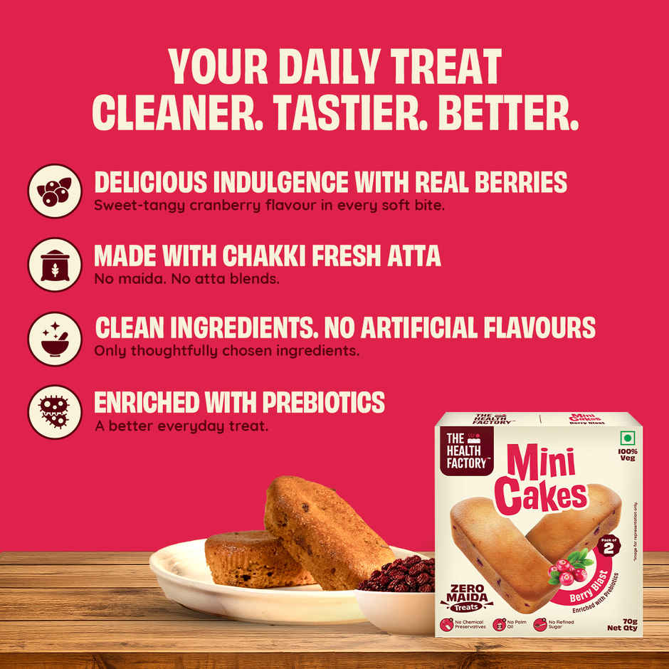 The Health Factory Zero Maida Mini Cakes- Berry Blast Combo  