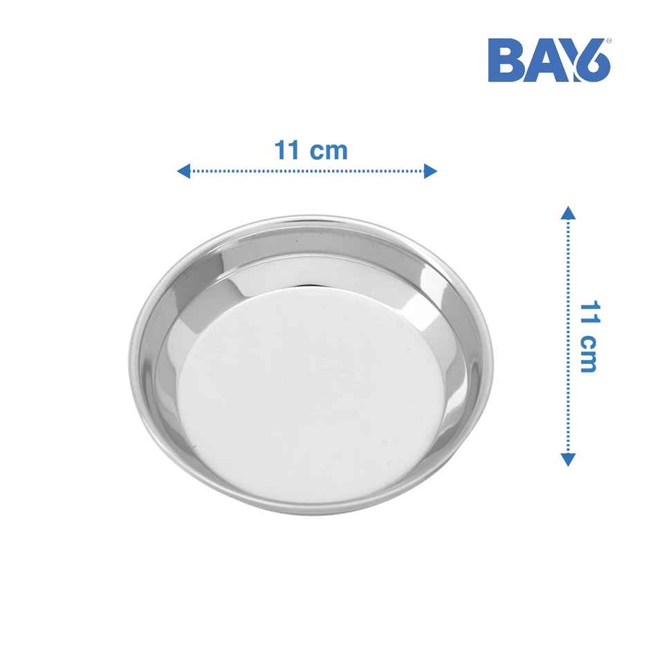 BAY6 Steel Traditional Halwa Plate Set - 5.5 Inch - (4pc)