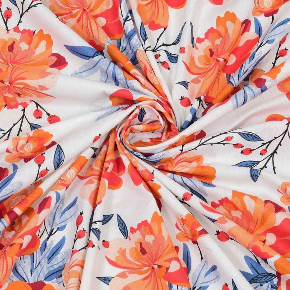 Bombay Dyeing Florentine 144 TC 100% Cotton Red Super King Size Bedsheet with 2 Pillow Covers