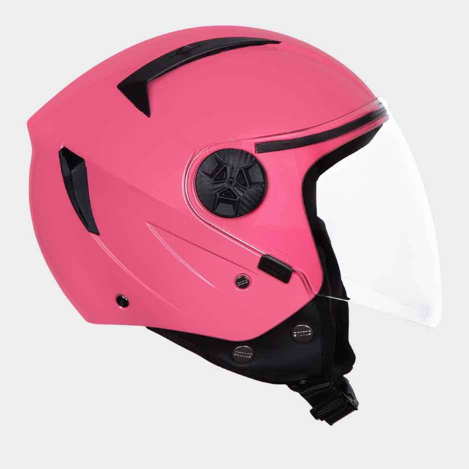 Studds Vogue Open Face Motorcycle Helmet with Clear Visor |Baby Pink - L