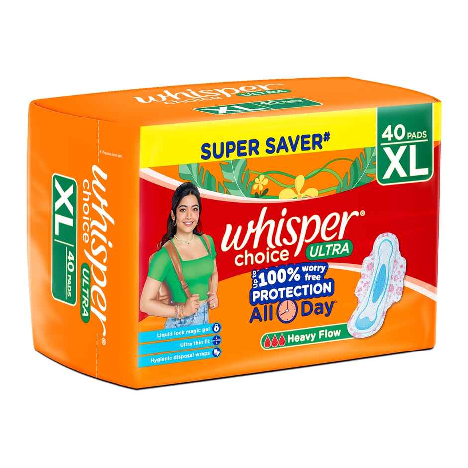 Whisper Choice Ultra Sanitary Pads | XL | 40 pcs