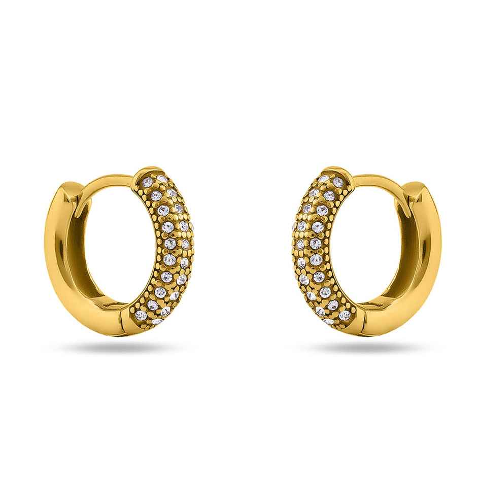 Palmonas Diamond Huggie Hoop Earrings For Womens | Waterproof And Anti-Tarnish