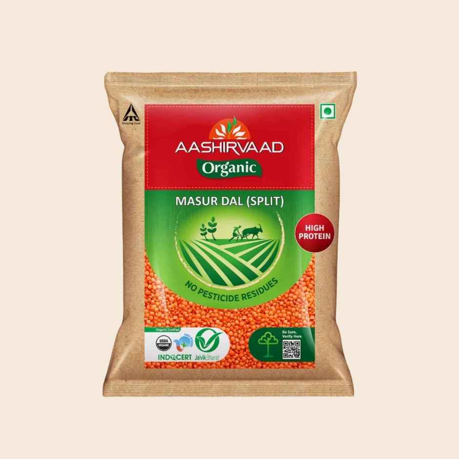 Aashirvaad Organic Masur/Masoor Dal | Red Lentil | Rich In Protein