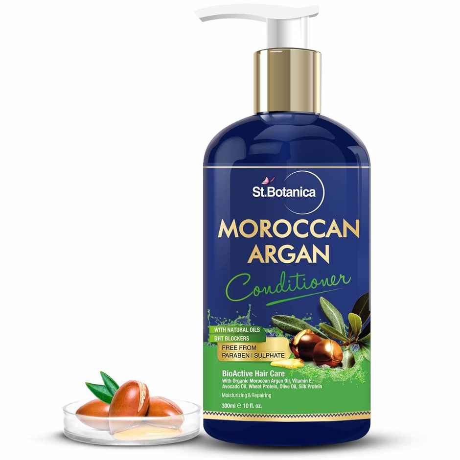 St.Botanica Moroccan Argan Hair Conditioner To Nourish Dull Dry & Frizzy Hair No Parabens(300ml) & St.Botanica Moroccan Argan Hair Shampoo To Nourish Dull Dry & Frizzy Hair No Parabens & Sulphates(300ml) Combo