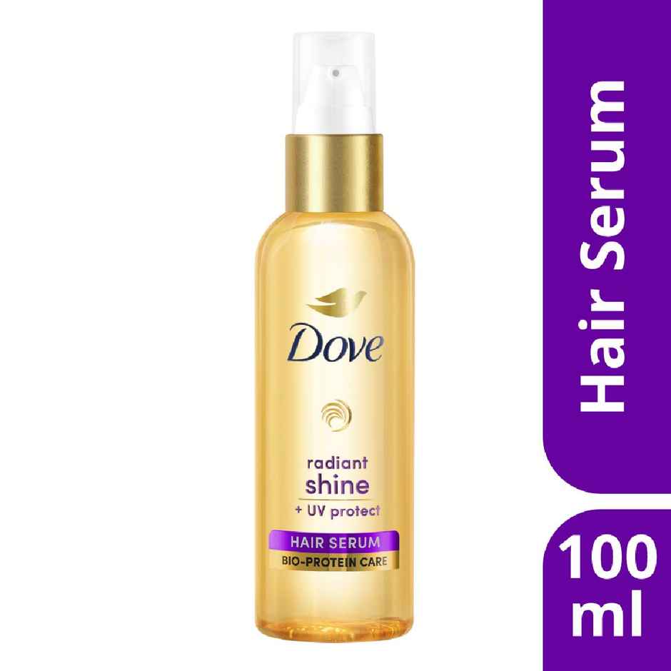 Dove  Radiant Shine + Uv Protect  Hair Serum For Dry & Frizzy Hair
