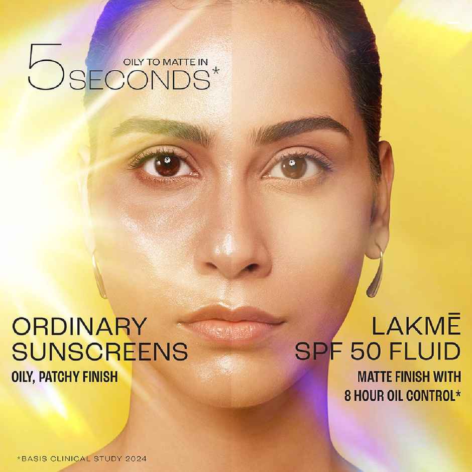 Lakme Sun Expert Dry Matte Fluid Spf 50++++ Sunscreen With 1% Niac & Ceramide, For Oily Skin