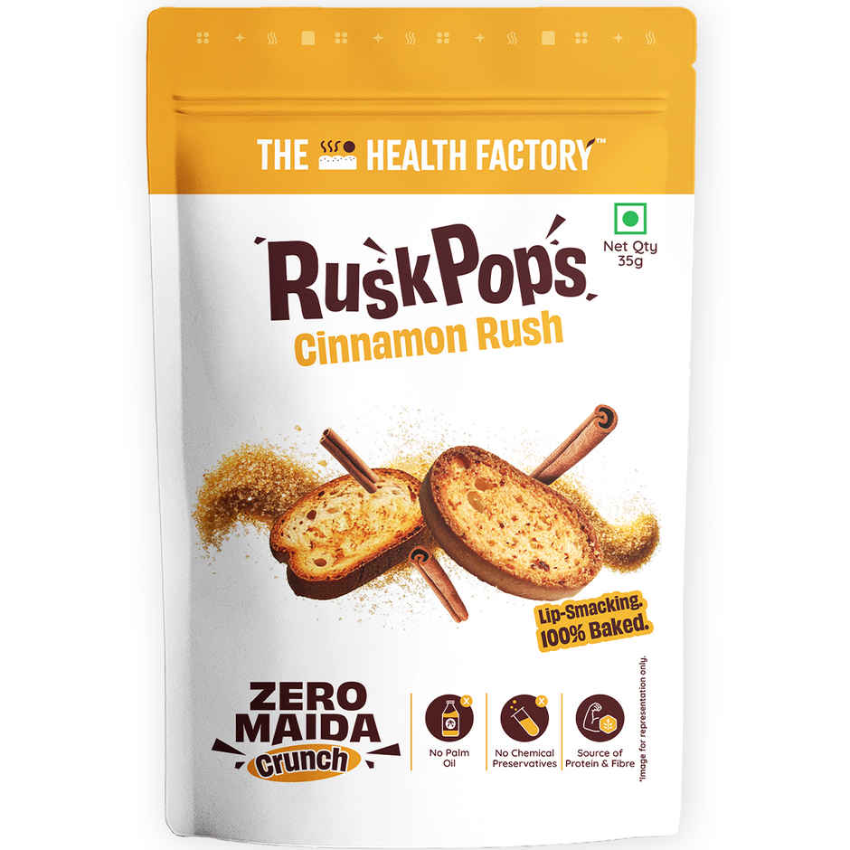 The Health Factory Zero Maida Rusk Pops- Cinnamon Rush
