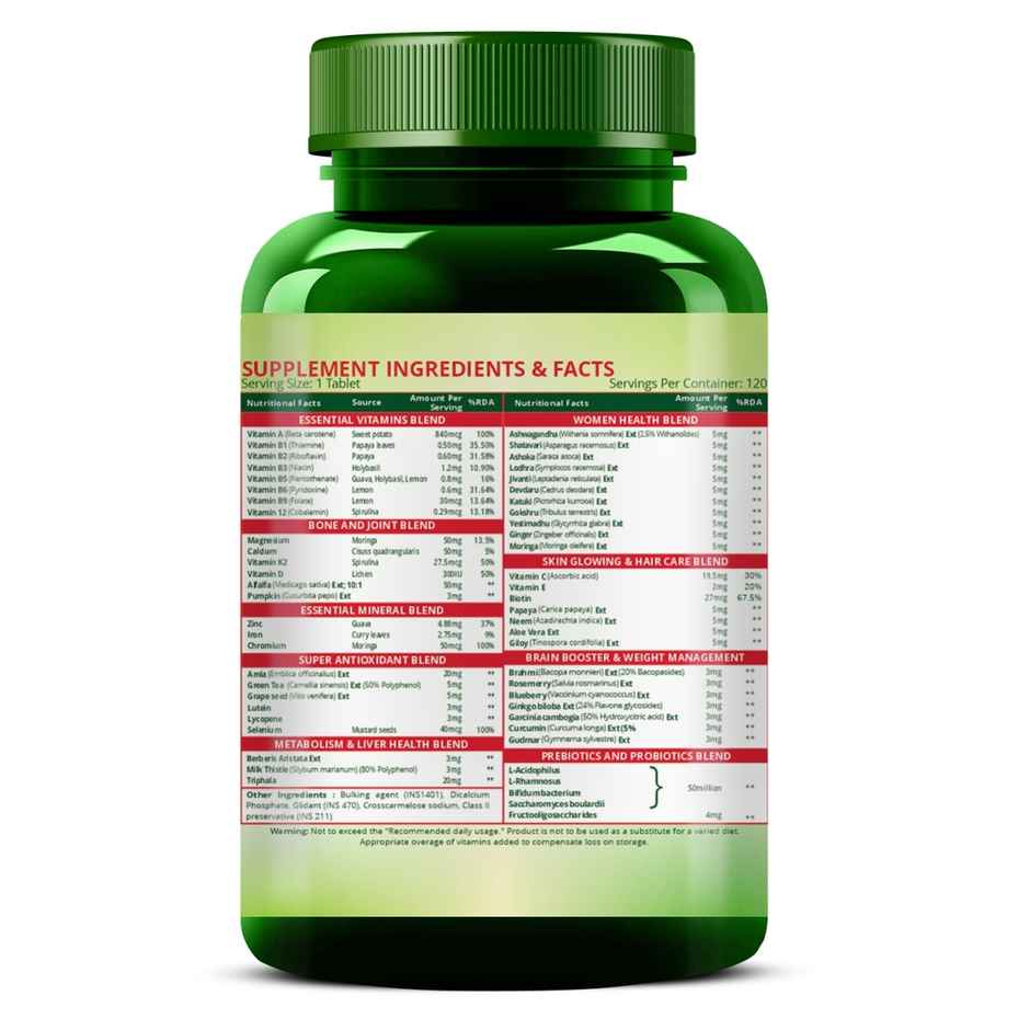 Vlado's Himalayan Organics Plant Based Multivitamin Women 45+ 120 VEG Tablets
