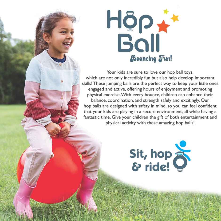 Itoys Hop Ball-with Pump (Colour May Vary)
