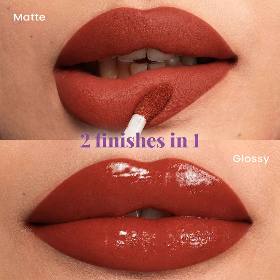 Staze Gloss Lock 2-in-1 Liquid Lipstick + Clear Gloss | Transferproof  | 05 Im Happy | 7g