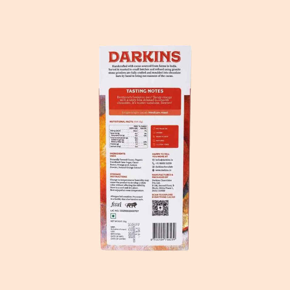 Darkins Orange Dark Chocolate Bar | 63% Rich Cocoa