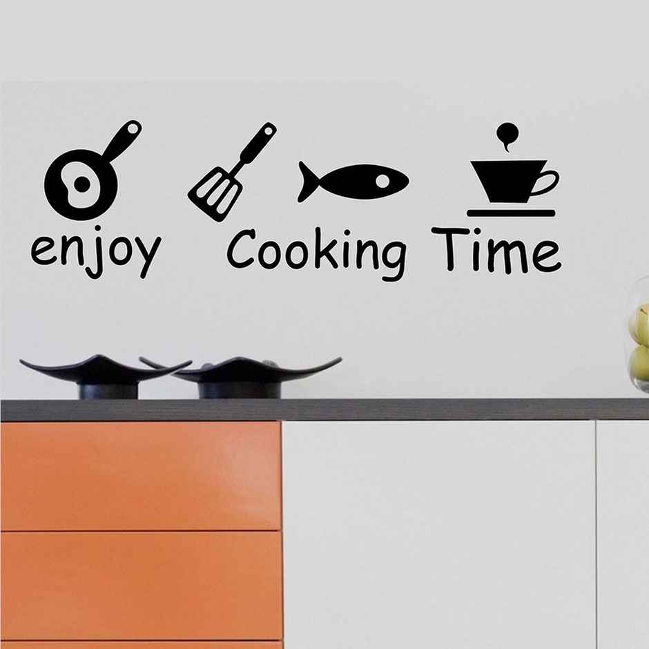 Wollzo 100 cm Cooking quotes Self Adhesive Sticker
