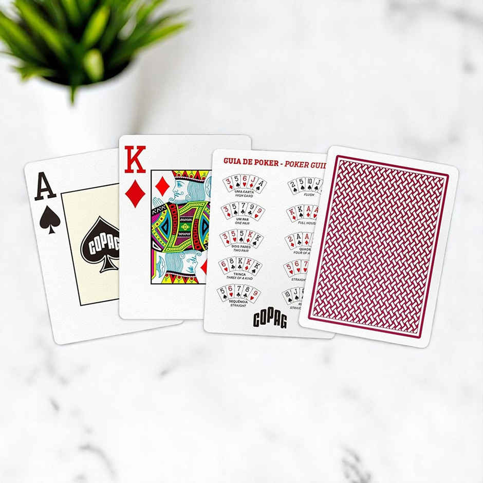 Parksons Copag Texas Hold'em, Poker Size, Jumbo Index Playing Cards, Black & Burgundy