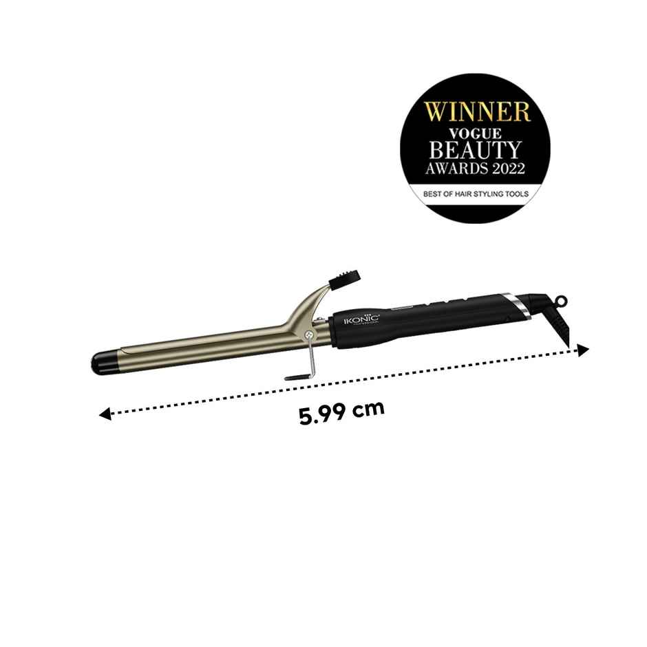 Ikonic Curling Tong - 22mm, Black & Golden