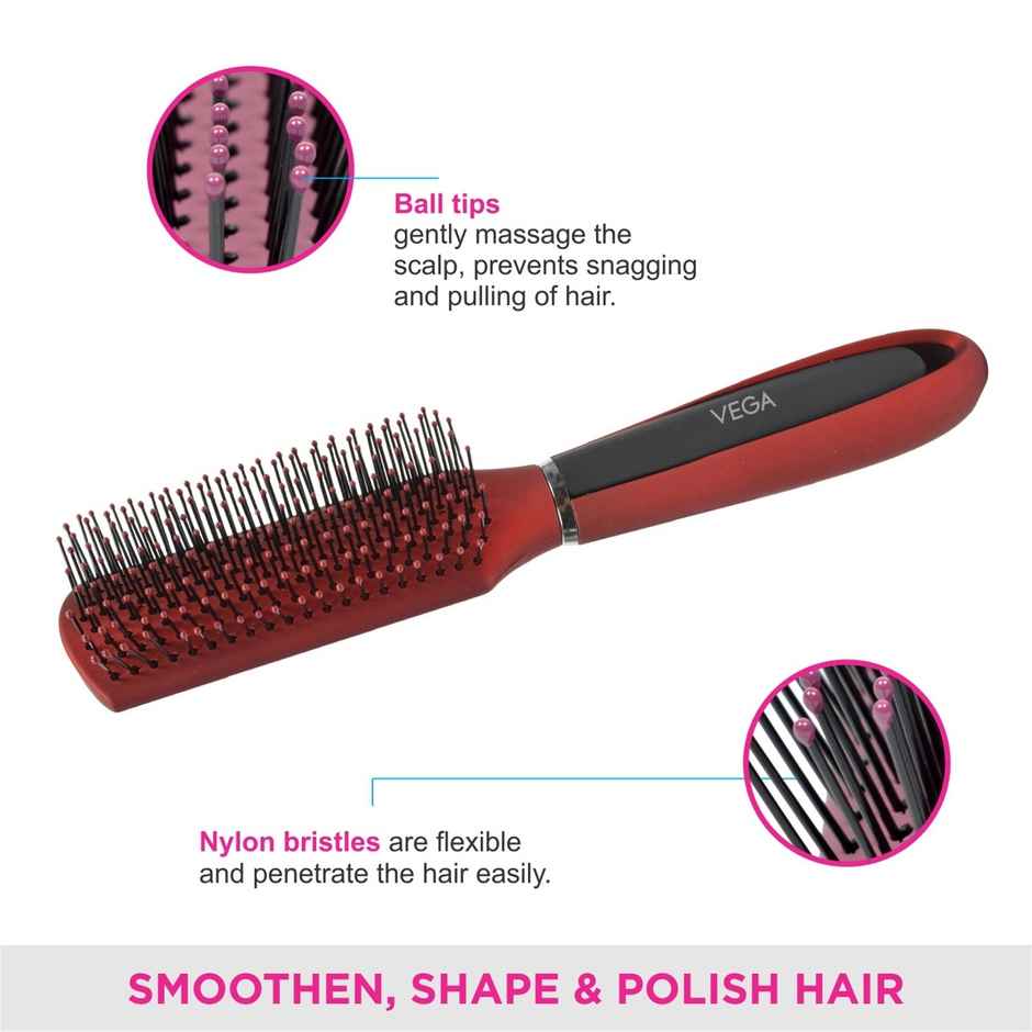 VEGA Flat Hair Brush For Men And Women - Assorted