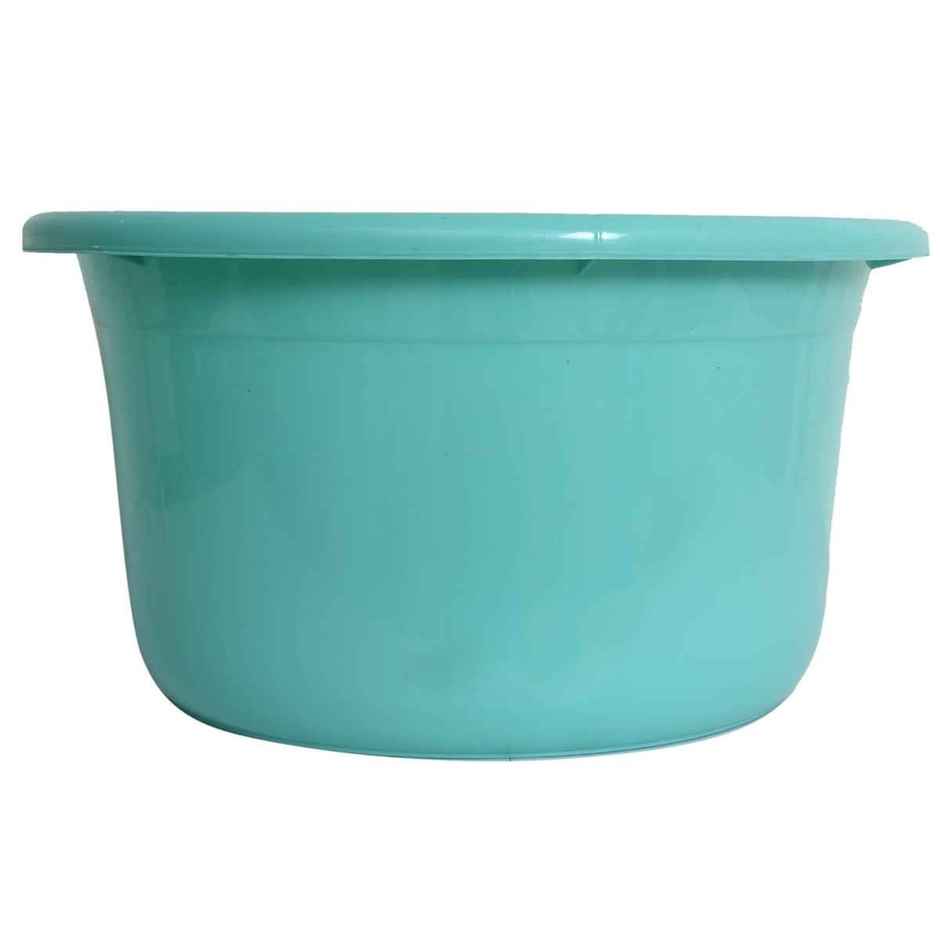 Kuber Industries 25L Unbreakable Plastic Bath/Washing Tub | Multipurpose | Green