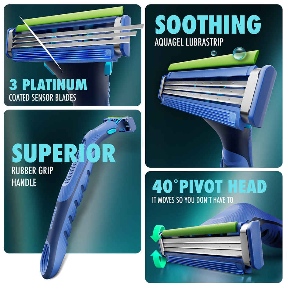 Gillette Guard 3in1 Mens Razor 2 Cartridge 1 Razor