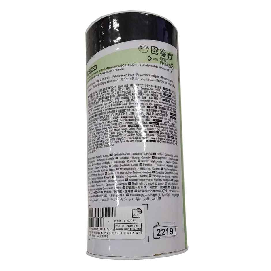 Decathlon Perfly Plastic Shuttlecock | Yellow | White & Orange