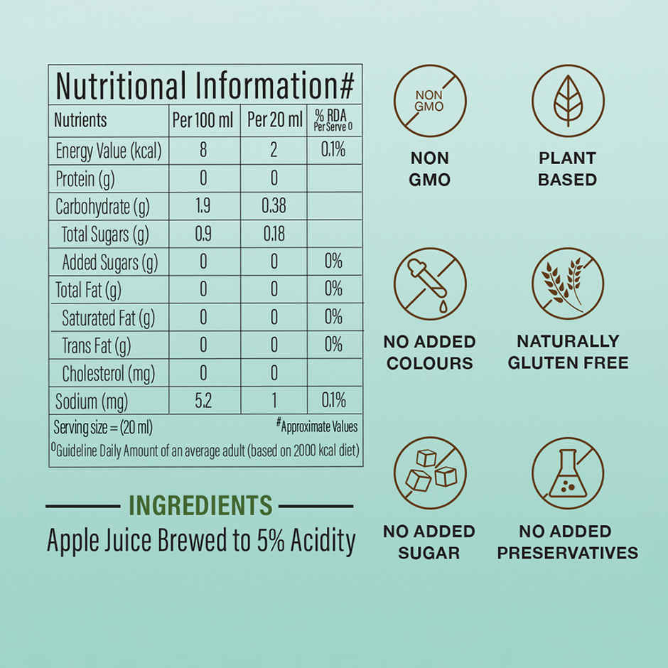 Bagrrys Apple Cider Vinegar with the Mother Certified Organic,Made with Himalayan Apples,Raw