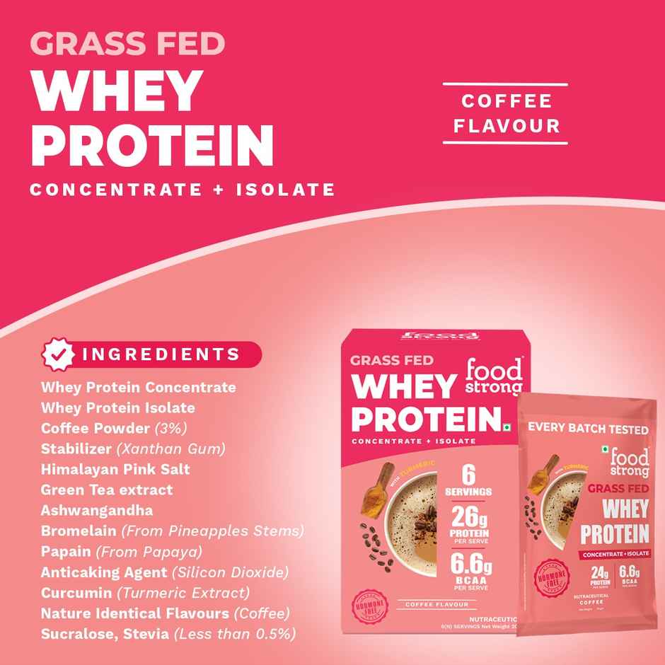 FOODstrong Whey Protein Powder | Concentrate - Isolate | Coffee | Hormone Free