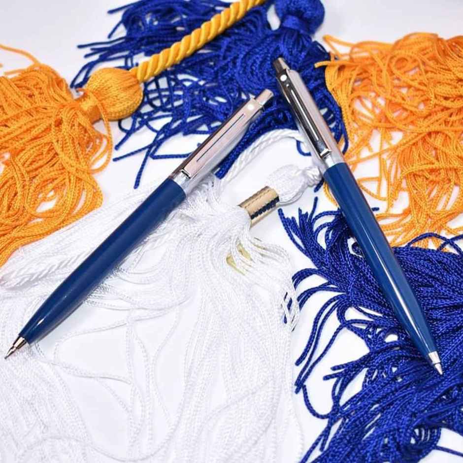 Sheaffer Sentinel E321 Ballpoint Pen | Blue Barrel | Brushed Chrome Cap & Trim