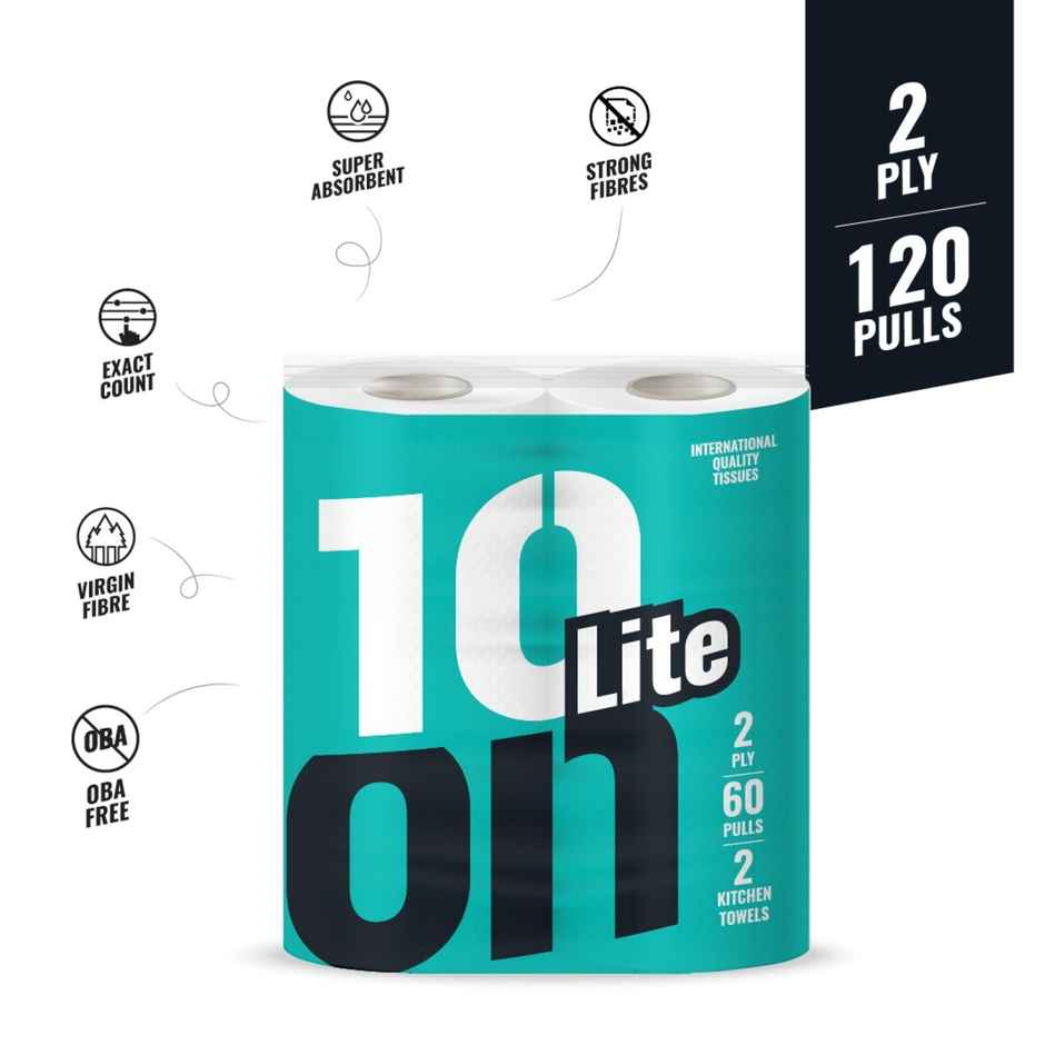 10'ON Lite Kitchen Towel Pack | 60 Pulls x 2 Roll