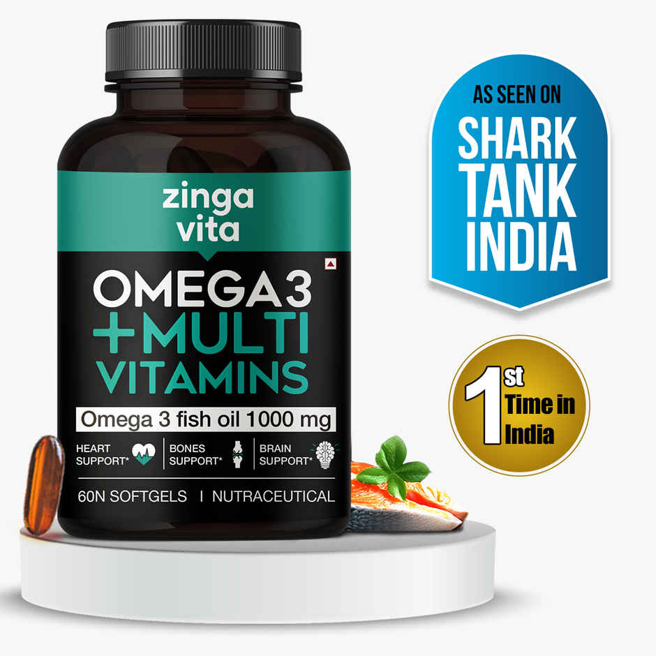 Zingavita Omega 3 + Multivitamins & Ashwagandha | Energy, Muscle & Immunity