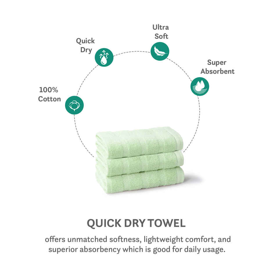 Mytrident Quick Dry Cotton Face Towel Set | 13 x 13 in | Sage
