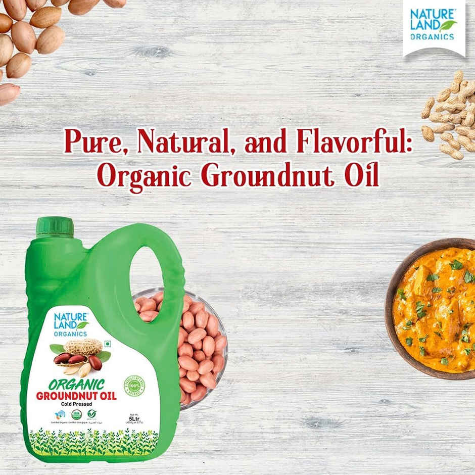 Natureland Organics Groundnut (Peanut) Cold Pressed Oil | Healthy Cooking Oil