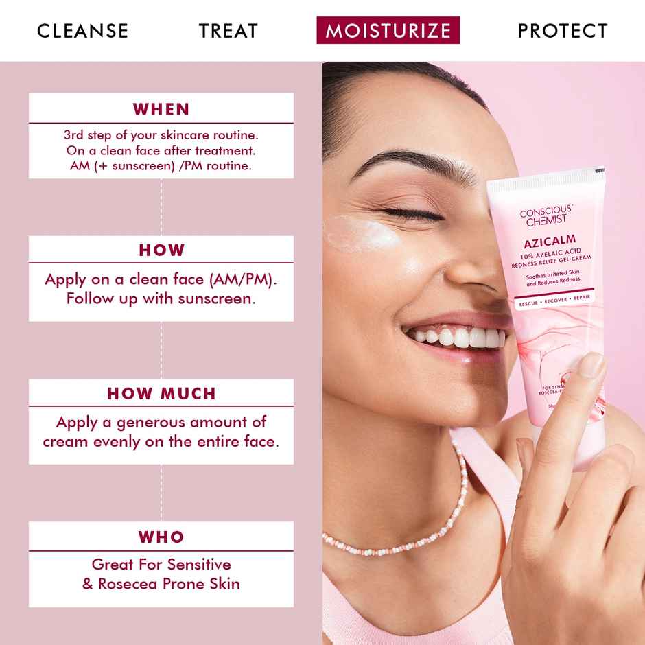 Conscious Chemist 10% Azelaic Acid Face Cream For Redness Relief & Acne Treatment