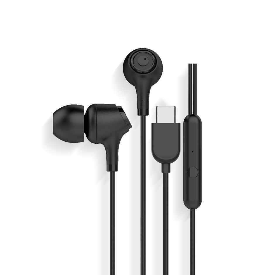 Blaupunkt EM01 C Type In The Ear Wired Earphones for Gaming | Night Black