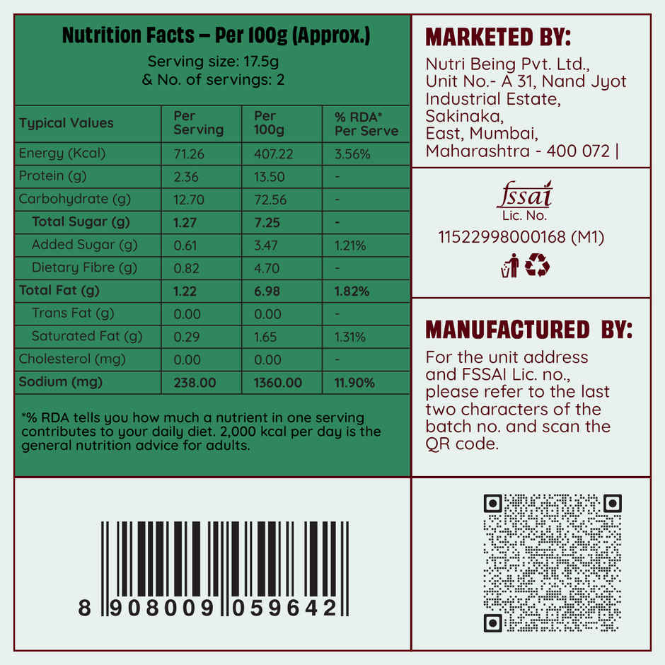 The Health Factory Toasted Snack Pops Chatpata Masala | Zero Maida Combo