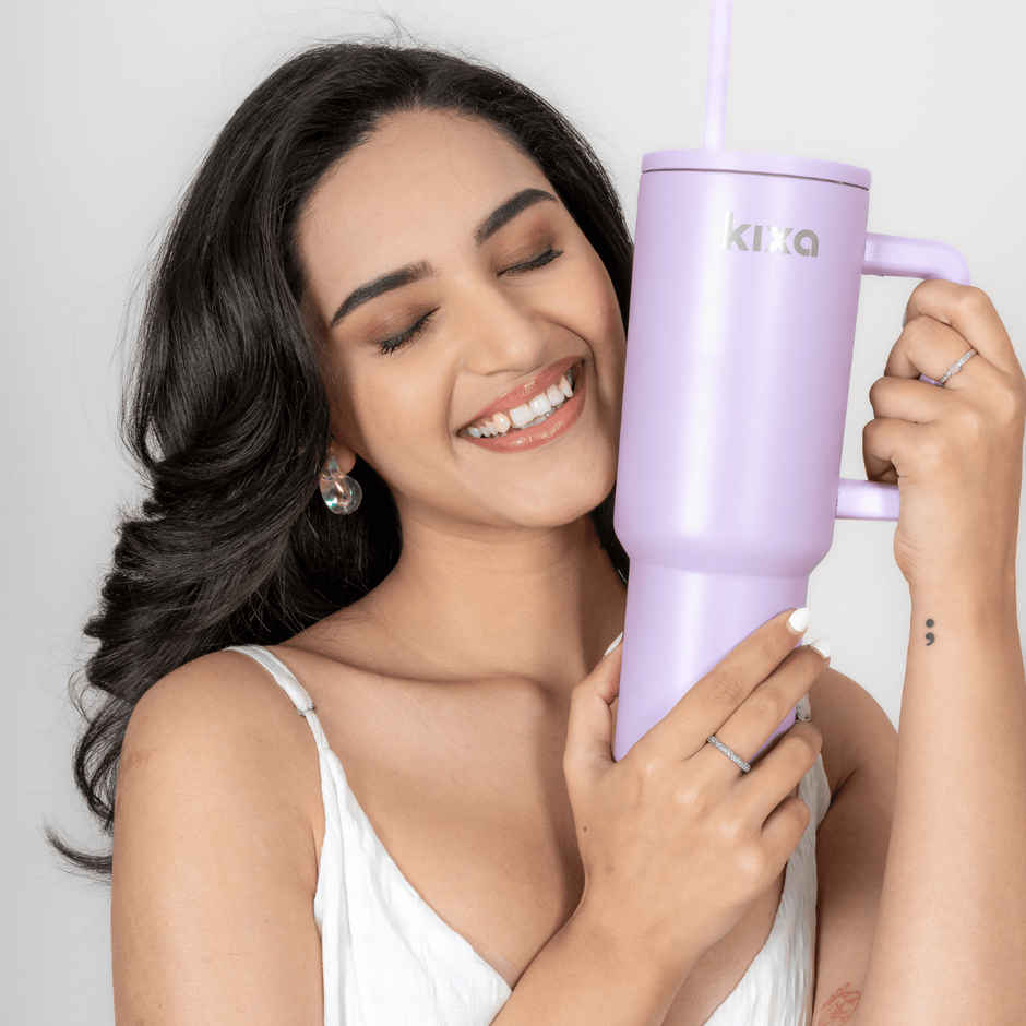 Kixa 1.2 L Insulated and Leakproof Oasis Tumbler With Lid And Straw | Lilac Mist