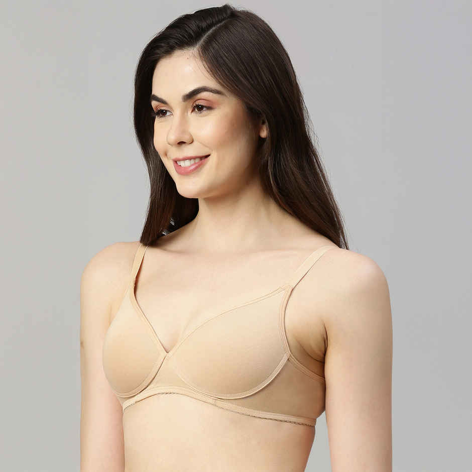 Enamor Women's A039 Perfect Coverage Cotton T-shirt Bra|Padded|Wirefree | Skin-38B