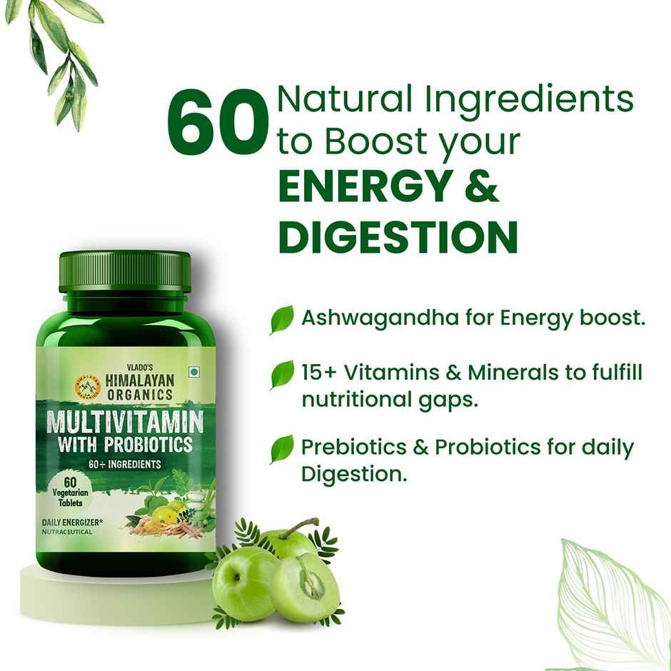 Himalayan Organics Multivitamin With Probiotics 60 VEG Tablets