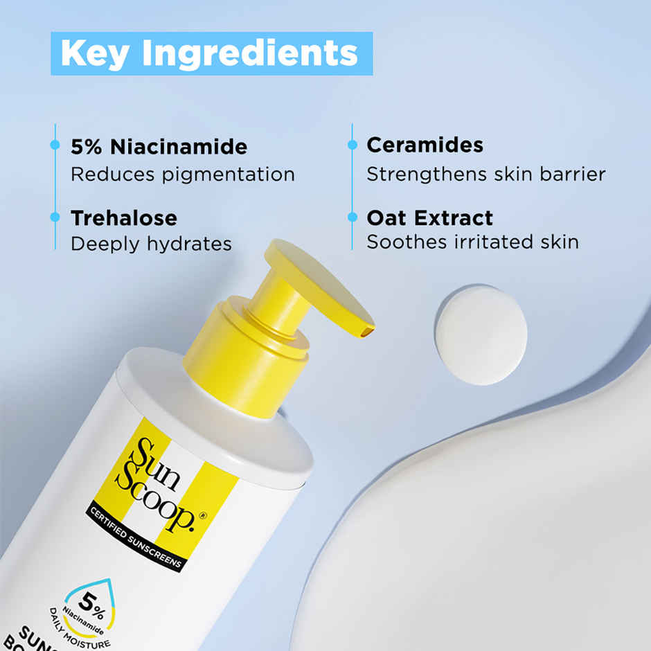 SunScoop 5% Niacinamide Daily Moisture Sunscreen Body Lotion SPF 50+ PA++++