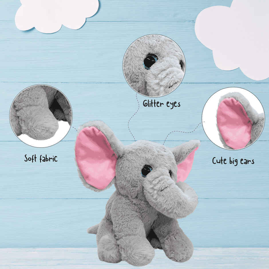 Toytales Cute Elephant Soft Toy | Plushie Stuffed Toys For Kids | Baby Toy
