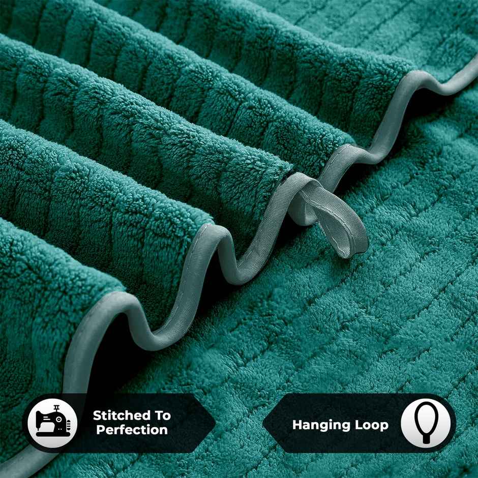 Story@Home Microfiber 400 2 U Hand Towel Green Stripes