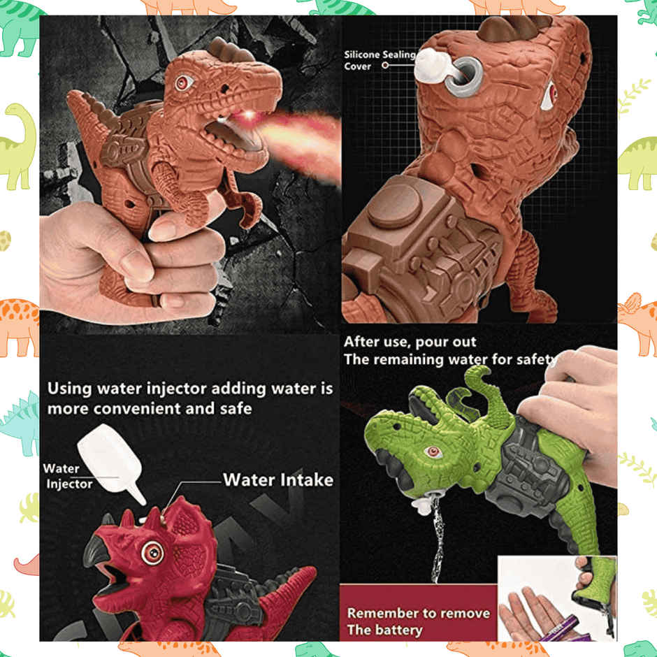 Toytales Dinosaur Water Gun 135A | T-Rex Animal Figures Toys For Kids | Assorted|Gift|Animal