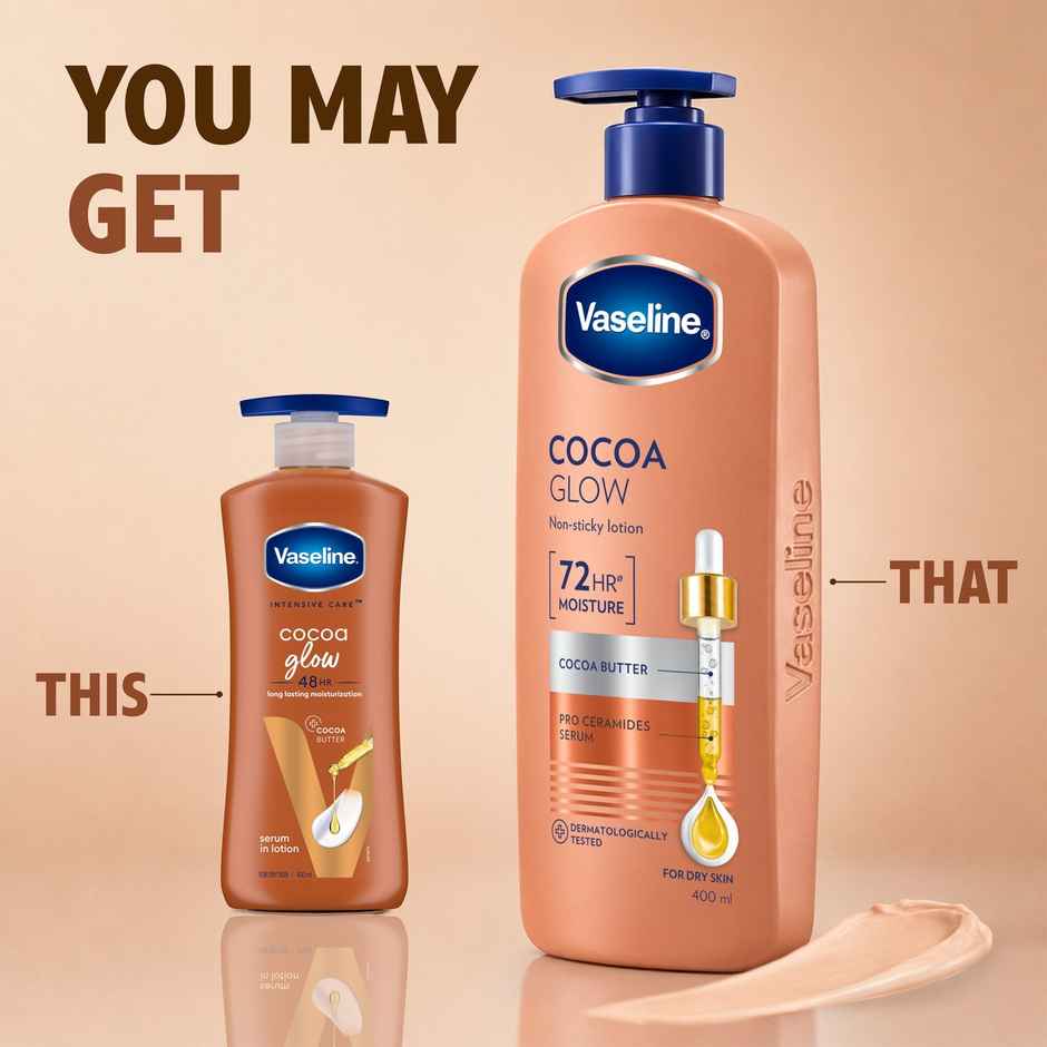 Vaseline Cocoa Glow Serum In Lotion100% Pure Cocoa & Shea Butter For Glowing & Soft Skin