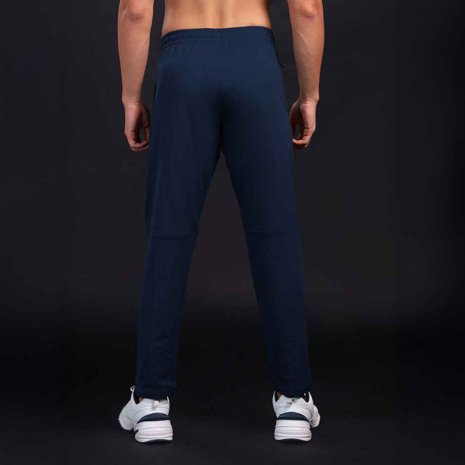 Technosport Men Poly Solid Slim Fit Sports Trackpants with 4 Way Crispy | Navy | M