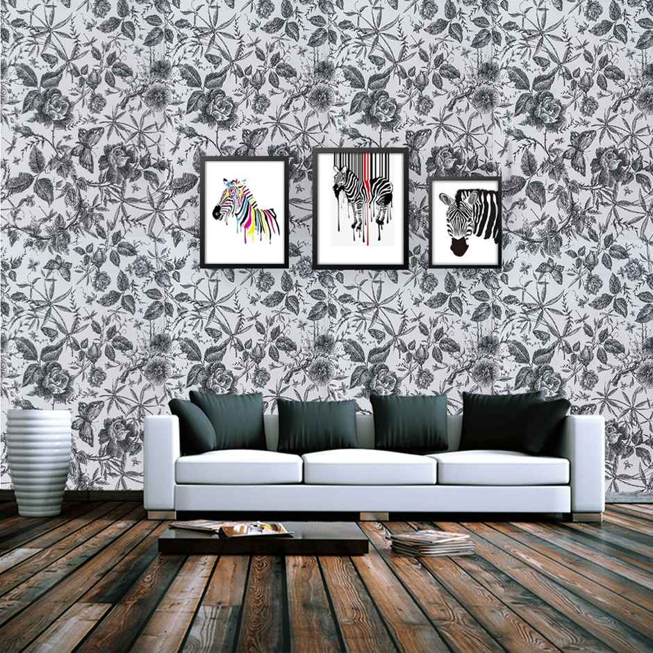 Wollzo Decorative White Wallpaper