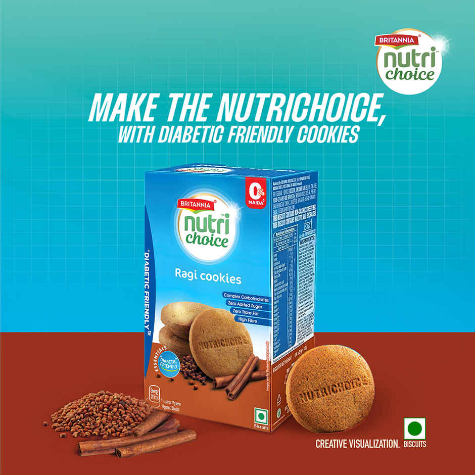 Britannia Nutrichoice Ragi Millet Cookies | Diabetic Friendly | Maida-free and Sugar-free