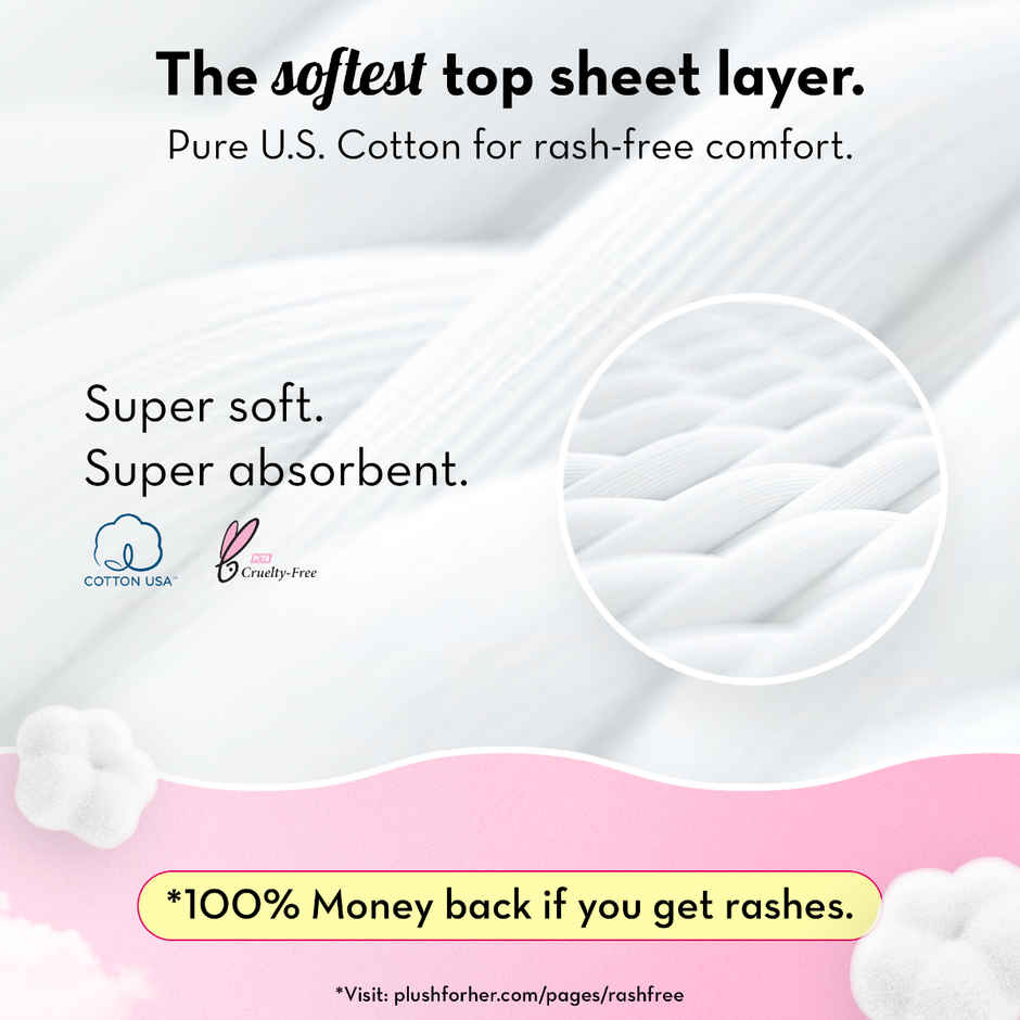 Plush Cramp Relief Heating Patch (2pc) & Plush Rash Free Sanitary Pads (1pc) Combo