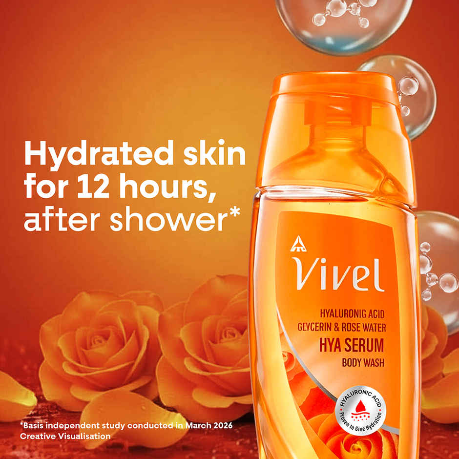 Vivel Hya Serum Body Wash Hyaluronic Acid, Glycerin and Rose Water daily Hydration Shower Gel